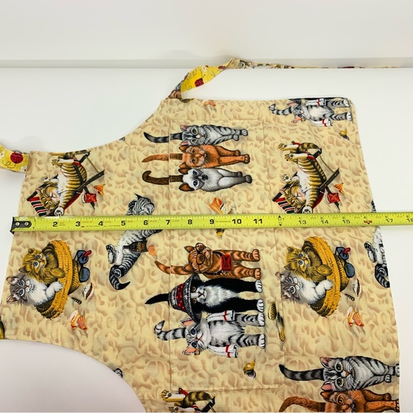 Handmade Cat Beach Theme Kids Adjustable Tie Back Apron Reversible Ladybug Sz OS - Picture 14 of 14